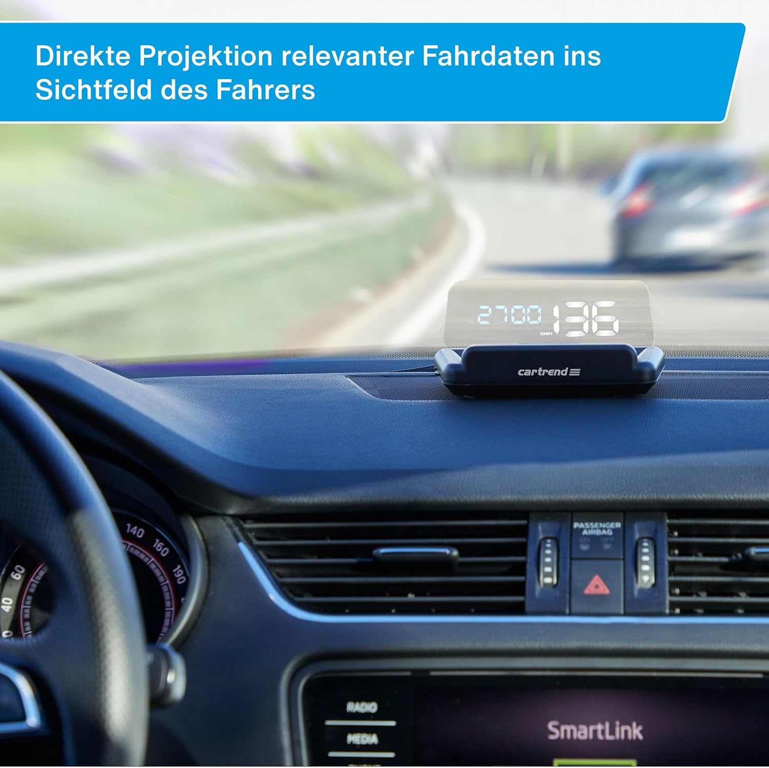 Head Up OBD2 & HUD Display Geschwindigkeitsmesser Auto Tachometer Wassertemperaturmesser Motordrehzahl, Preis-Leistungssieger, 12 V - Image 4