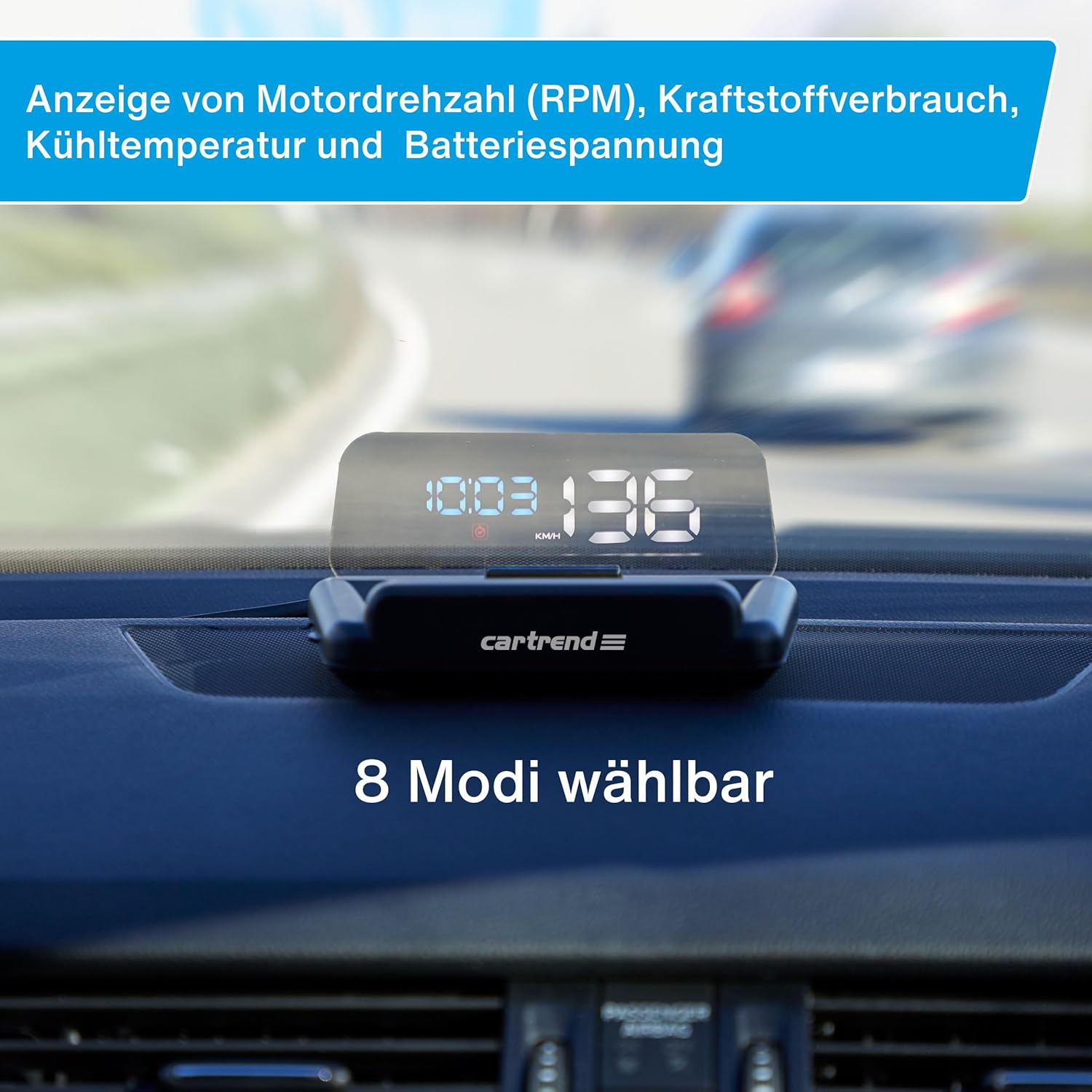 Head Up OBD2 & HUD Display Geschwindigkeitsmesser Auto Tachometer Wassertemperaturmesser Motordrehzahl, Preis-Leistungssieger, 12 V - Image 5
